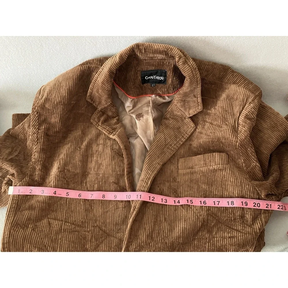 Chouyatou Men's Vtg (L) Casual Work Wear Corduroy Suit Blazer Jacket Old Money